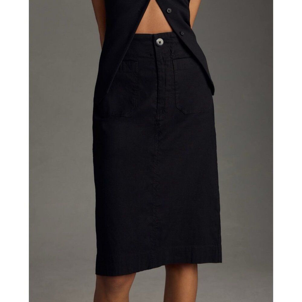 Anthropologie Colette Skirt by Maeve Womens XL Black Magic Fabric Knee Length